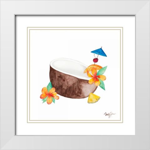 Tiki Bar Tonics II White Modern Wood Framed Art Print with Double Matting by James, Nola