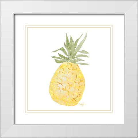 Pineapple White Modern Wood Framed Art Print with Double Matting by James, Nola