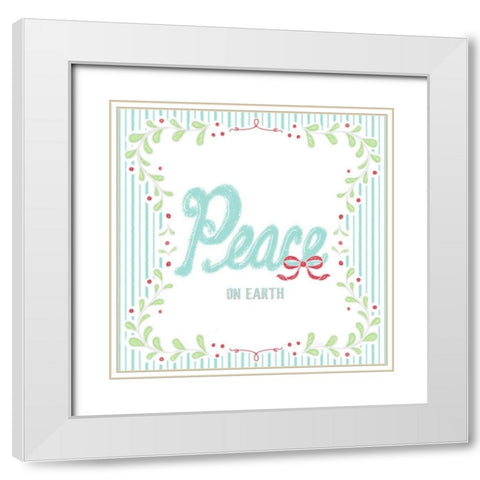 Christmas Wreath III White Modern Wood Framed Art Print with Double Matting by Metz, Andi