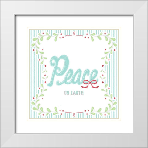 Christmas Wreath III White Modern Wood Framed Art Print with Double Matting by Metz, Andi