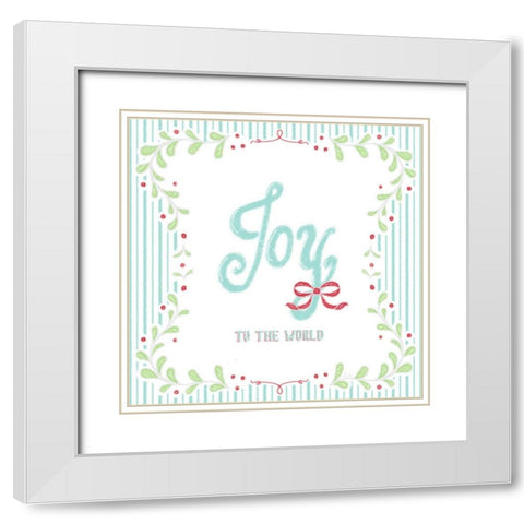 Christmas Wreath IV White Modern Wood Framed Art Print with Double Matting by Metz, Andi