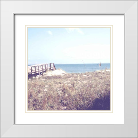 Soft Breeze Shores White Modern Wood Framed Art Print with Double Matting by Peck, Gail