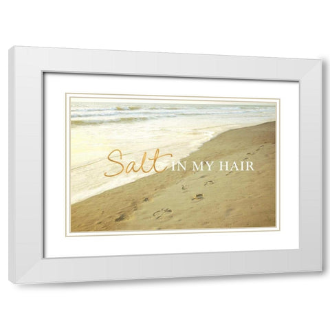 Salt in my Hair White Modern Wood Framed Art Print with Double Matting by Peck, Gail