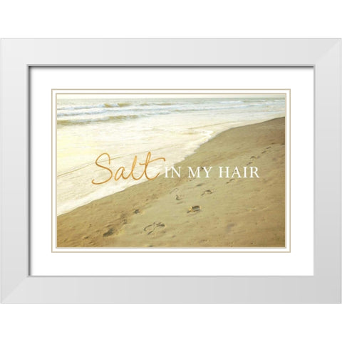 Salt in my Hair White Modern Wood Framed Art Print with Double Matting by Peck, Gail