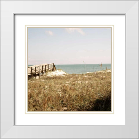 Soft Breeze Shores I White Modern Wood Framed Art Print with Double Matting by Peck, Gail