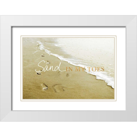 Sand in my Toes White Modern Wood Framed Art Print with Double Matting by Peck, Gail