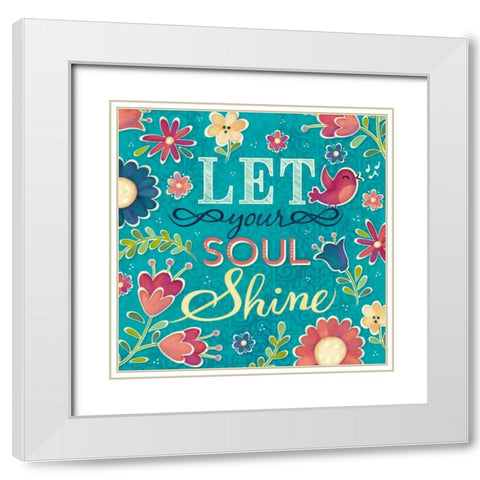 Enjoy the Little Things Burst II White Modern Wood Framed Art Print with Double Matting by Josefina