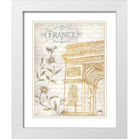 Golden Paris II White Modern Wood Framed Art Print with Double Matting by Medley, Elizabeth