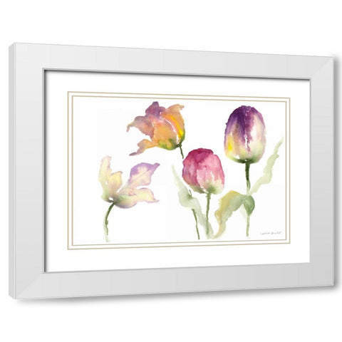Lavender Hues Tulips I White Modern Wood Framed Art Print with Double Matting by Loreth, Lanie