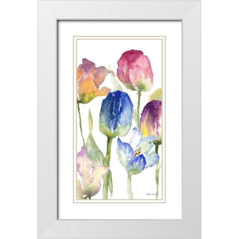 Wild Tulips White Modern Wood Framed Art Print with Double Matting by Loreth, Lanie