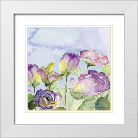 Purple Garden II White Modern Wood Framed Art Print with Double Matting by Loreth, Lanie