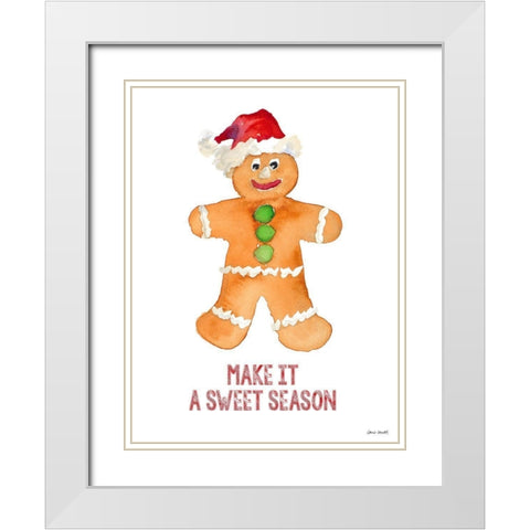 Holiday Gingerbread Man I White Modern Wood Framed Art Print with Double Matting by Loreth, Lanie
