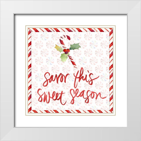 Peppermint Wishes II White Modern Wood Framed Art Print with Double Matting by Loreth, Lanie