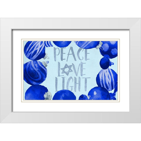 Peace, Love, Light White Modern Wood Framed Art Print with Double Matting by Loreth, Lanie