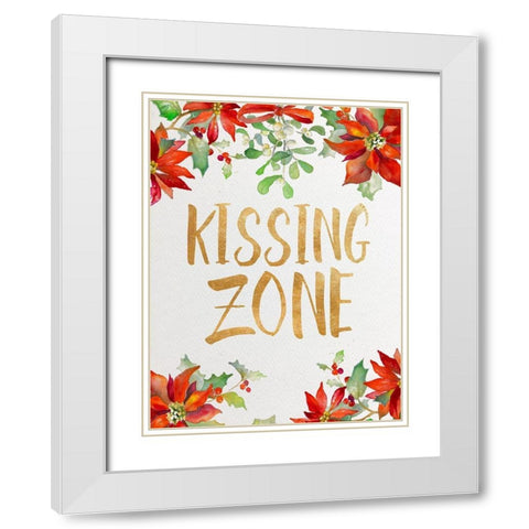 Holiday Kiss II White Modern Wood Framed Art Print with Double Matting by Loreth, Lanie