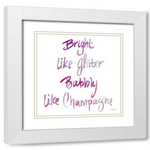 Bright and Bubbly White Modern Wood Framed Art Print with Double Matting by James, Nola