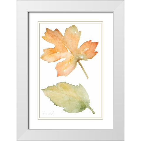 Rustic Autumn Leaves III White Modern Wood Framed Art Print with Double Matting by Loreth, Lanie
