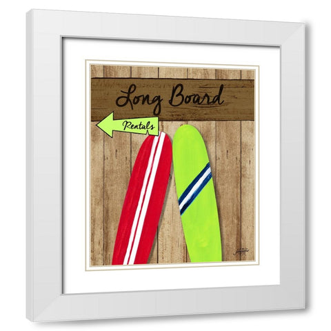Long Board Rentals White Modern Wood Framed Art Print with Double Matting by DeRice, Julie