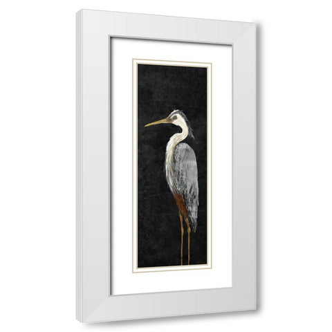 Heron on Black I White Modern Wood Framed Art Print with Double Matting by DeRice, Julie