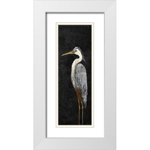 Heron on Black I White Modern Wood Framed Art Print with Double Matting by DeRice, Julie