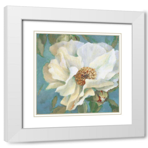 Sen~orita Peony in Bloom II White Modern Wood Framed Art Print with Double Matting by Loreth, Lanie