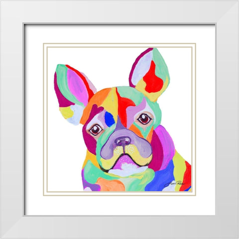 Playful Pup White Modern Wood Framed Art Print with Double Matting by Ritter, Gina