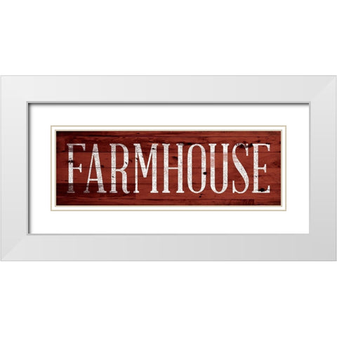 Farmhouse White Modern Wood Framed Art Print with Double Matting by SD Graphics Studio