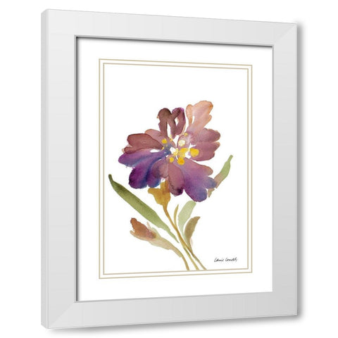 Iris White Modern Wood Framed Art Print with Double Matting by Loreth, Lanie