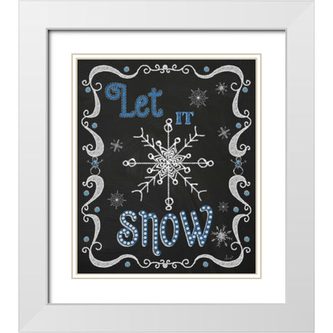 Christmas Night Chalk I White Modern Wood Framed Art Print with Double Matting by Metz, Andi