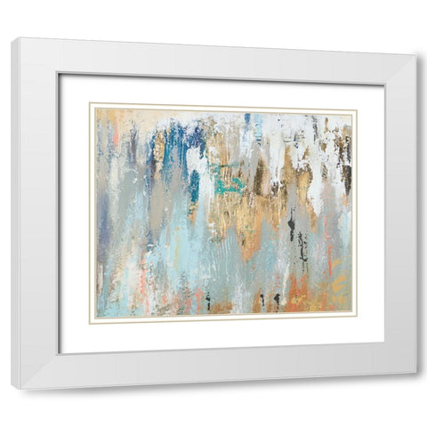 Blue Gold Illusion I White Modern Wood Framed Art Print with Double Matting by Pinto, Patricia