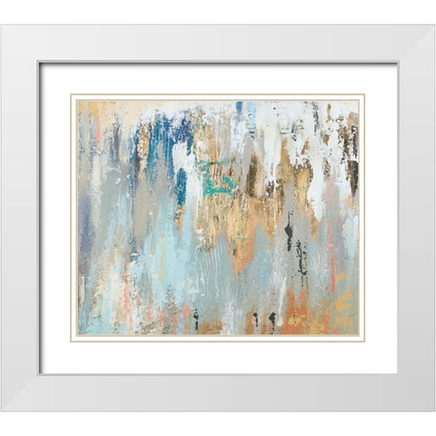 Blue Gold Illusion I White Modern Wood Framed Art Print with Double Matting by Pinto, Patricia