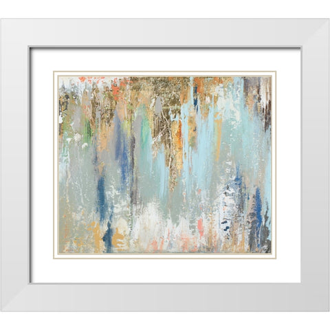 Blue Gold Illusion II White Modern Wood Framed Art Print with Double Matting by Pinto, Patricia