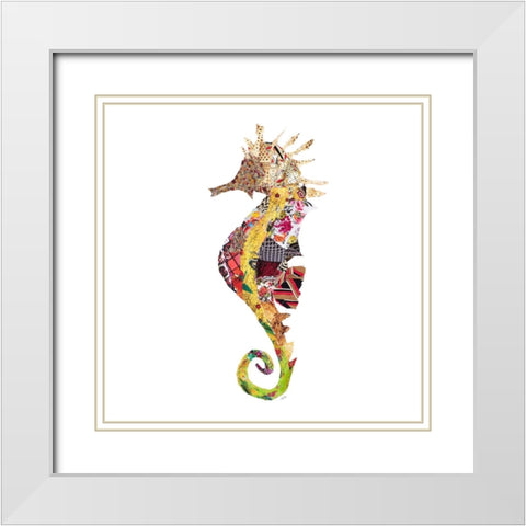 LaniKai Seahorse on White White Modern Wood Framed Art Print with Double Matting by Ritter, Gina
