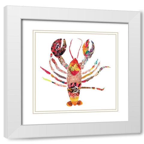 LaniKai Lobster on White White Modern Wood Framed Art Print with Double Matting by Ritter, Gina