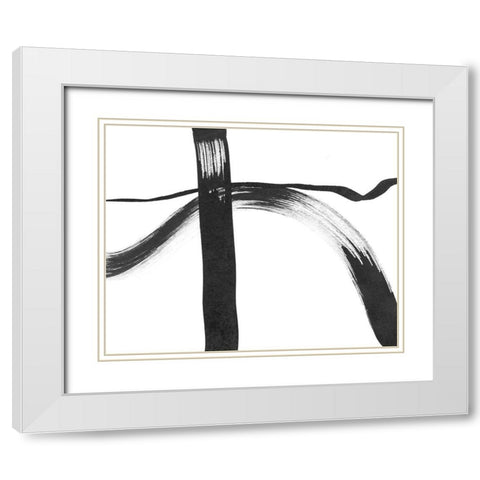 Drip in Silence I White Modern Wood Framed Art Print with Double Matting by SD Graphics Studio