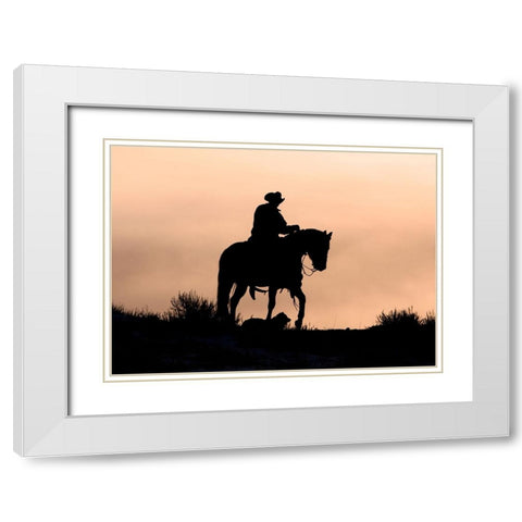Ride On White Modern Wood Framed Art Print with Double Matting by Walker, Carol