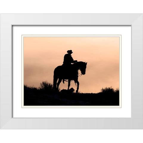 Ride On White Modern Wood Framed Art Print with Double Matting by Walker, Carol