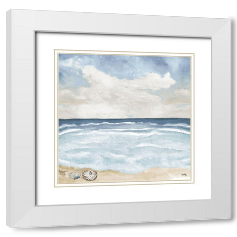 Evening Coast View I White Modern Wood Framed Art Print with Double Matting by Medley, Elizabeth