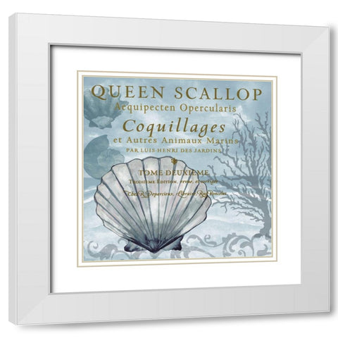 Under The Blue Sea I White Modern Wood Framed Art Print with Double Matting by Medley, Elizabeth