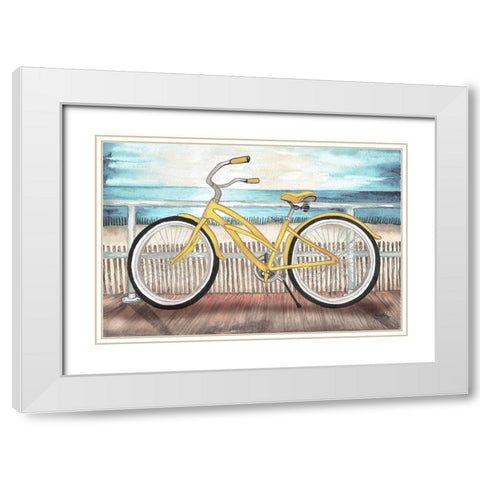 Coastal Bike Rides White Modern Wood Framed Art Print with Double Matting by Medley, Elizabeth