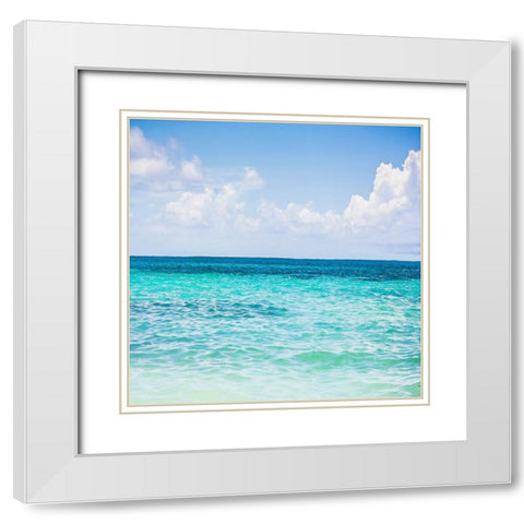 Cool Blue White Modern Wood Framed Art Print with Double Matting by Navas, Emily