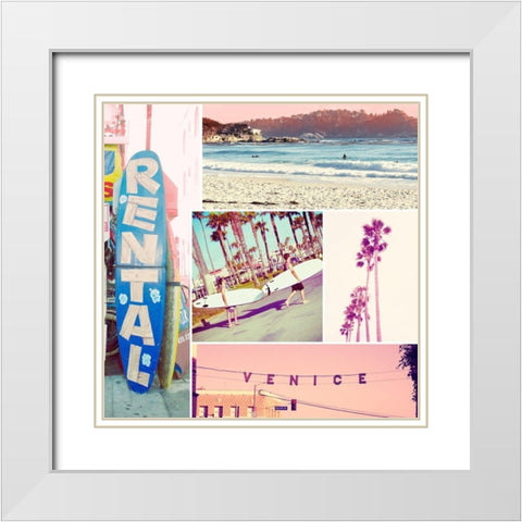Venice Beach Kit White Modern Wood Framed Art Print with Double Matting by Navas, Emily