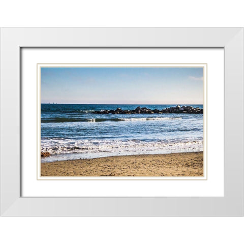 Reef in the Distance I White Modern Wood Framed Art Print with Double Matting by Navas, Emily