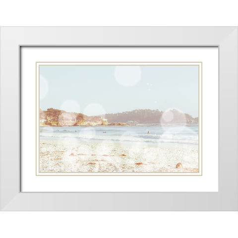 Sparkle Shore White Modern Wood Framed Art Print with Double Matting by Navas, Emily