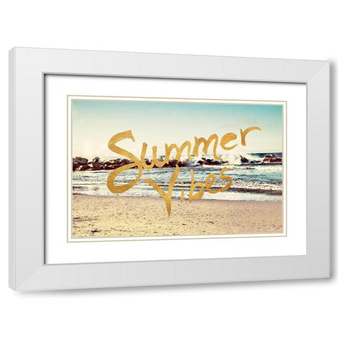 Summer Vibes White Modern Wood Framed Art Print with Double Matting by Navas, Emily