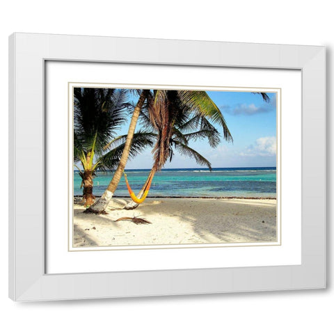 Hammock Paradise White Modern Wood Framed Art Print with Double Matting by Navas, Emily