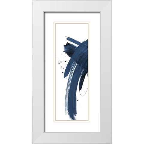 Navy Wash On White Panel II White Modern Wood Framed Art Print with Double Matting by Pinto, Patricia