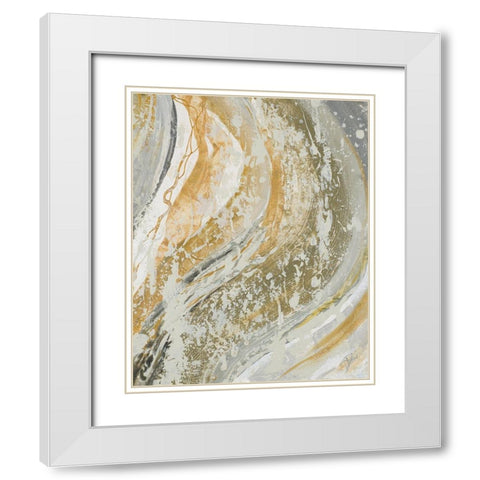 The Wave White Modern Wood Framed Art Print with Double Matting by Pinto, Patricia