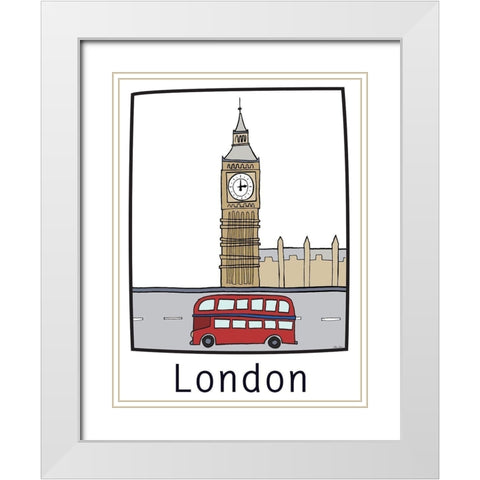 Travel the World III White Modern Wood Framed Art Print with Double Matting by Edwins, Hugo
