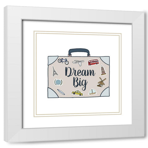Dream Big White Modern Wood Framed Art Print with Double Matting by Edwins, Hugo